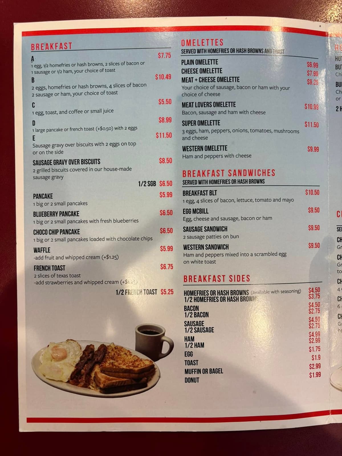Burger Hut Menu