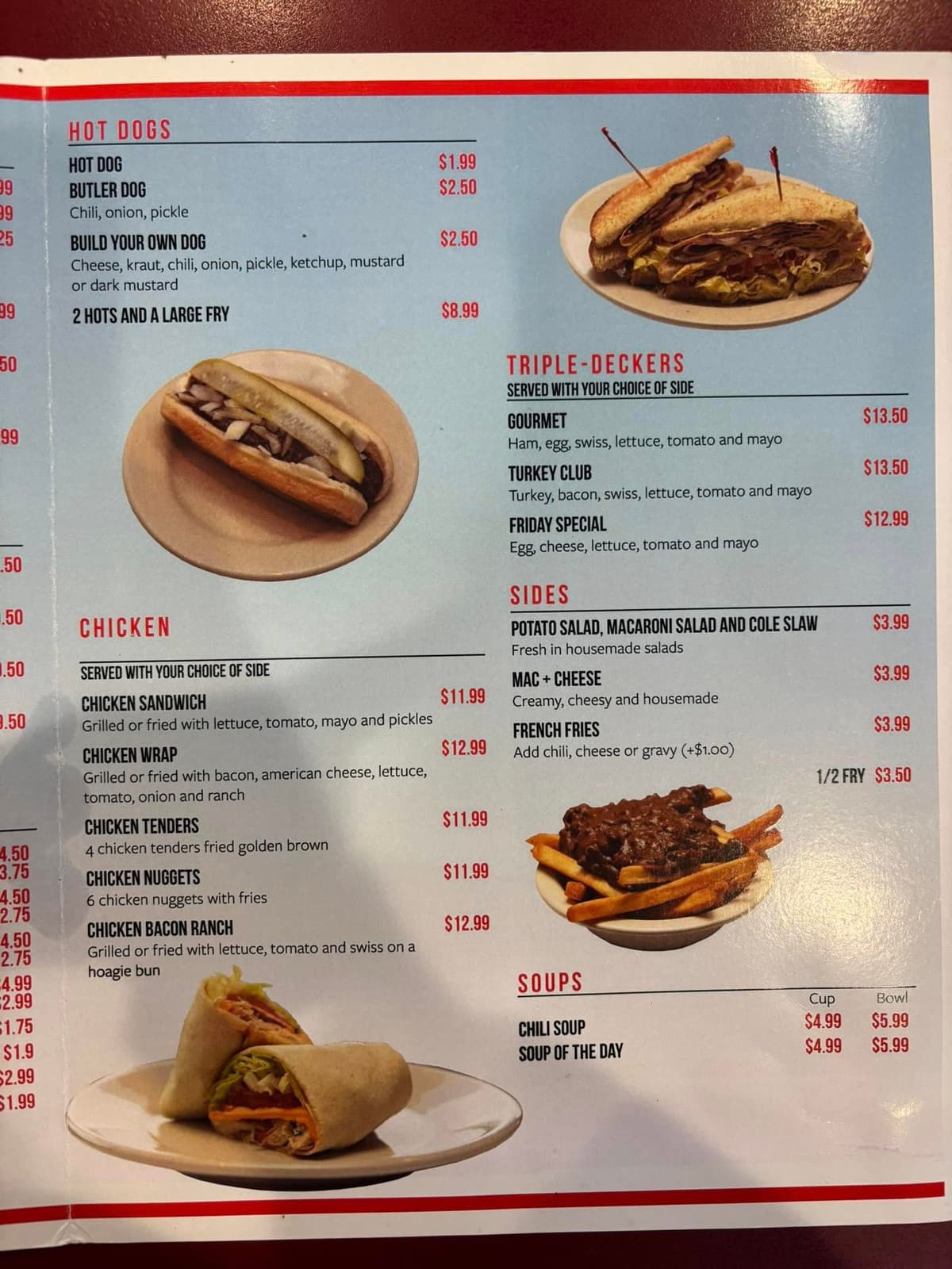Burger Hut Menu