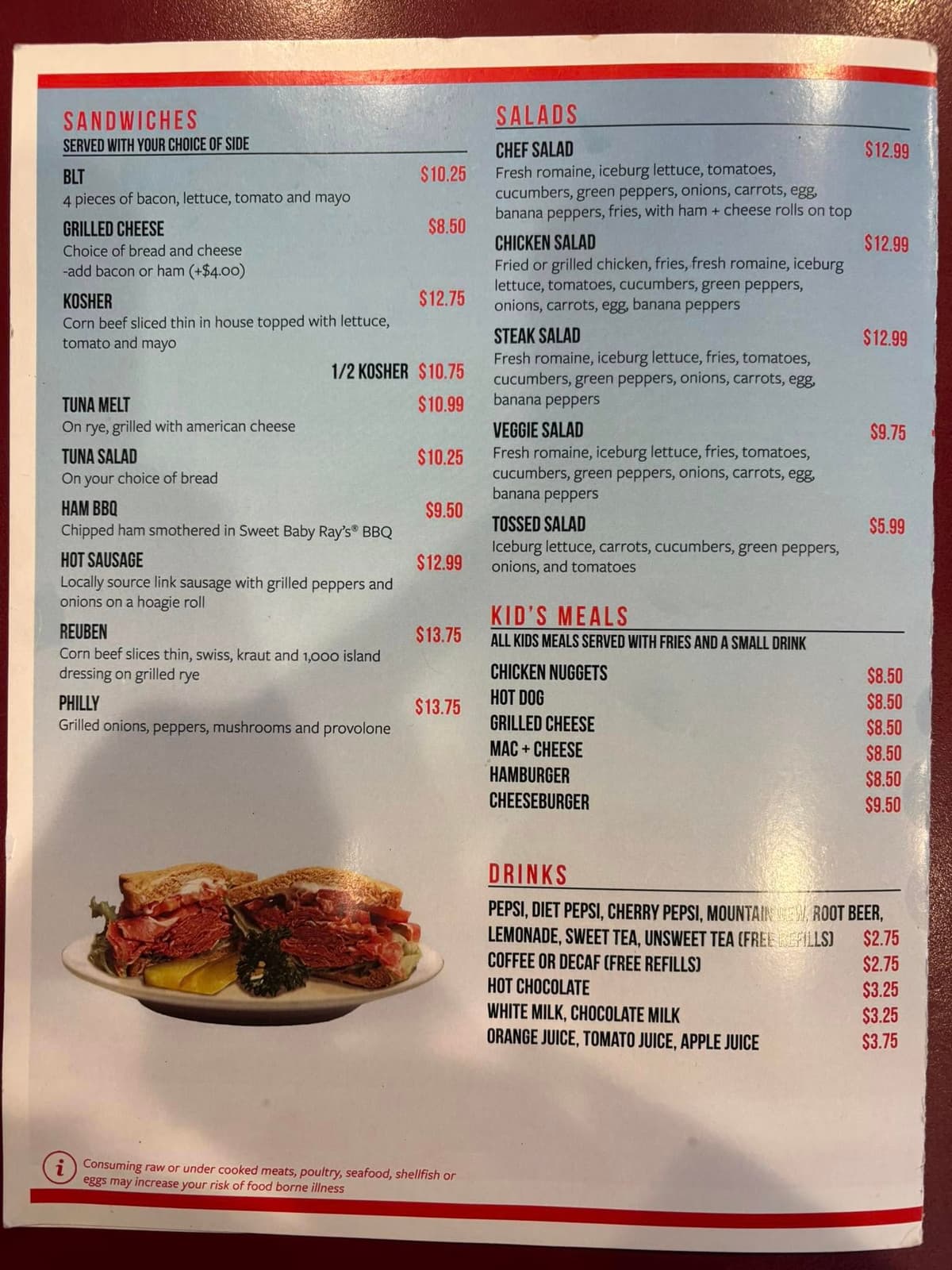 Burger Hut Menu